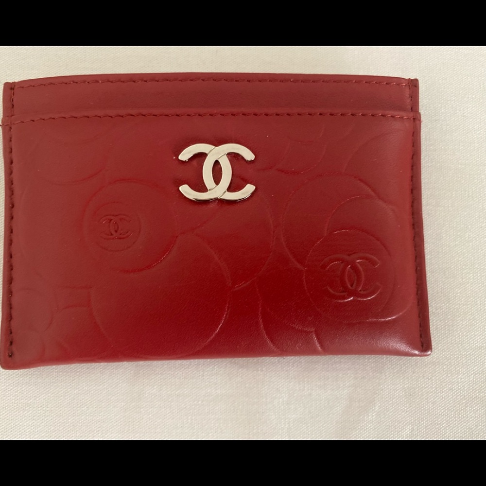 Chanel Camellia Red Card Holder